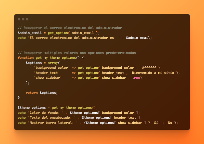 get_option(), otra de las funciones imprescindibles para el desarrollo ...